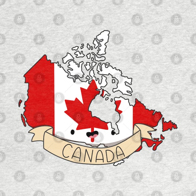 Kawaii Canada Flag Map by Sofia Sava